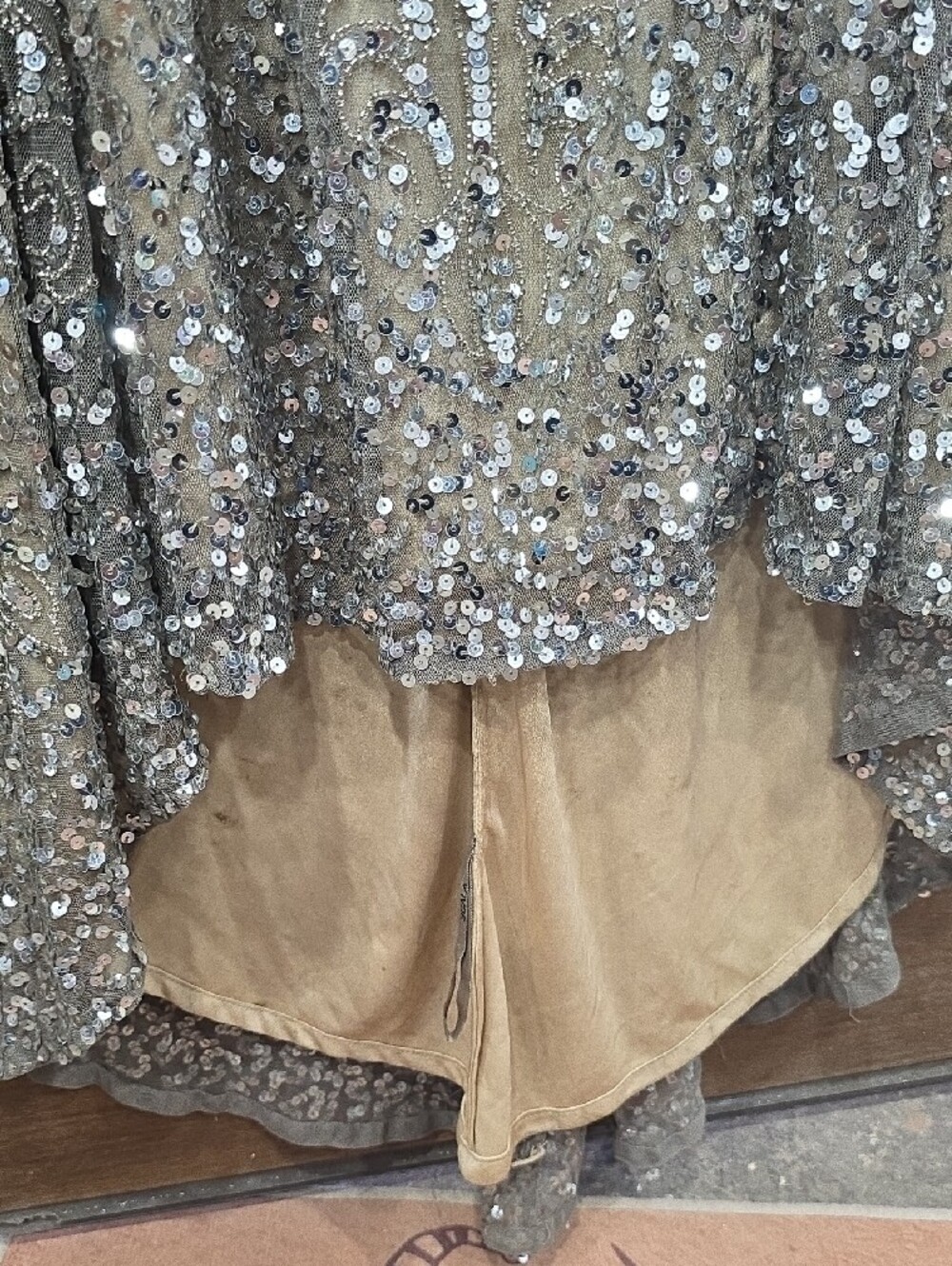 Scala Sequined Dress in Champagne and Silver - Picture 9 of 9